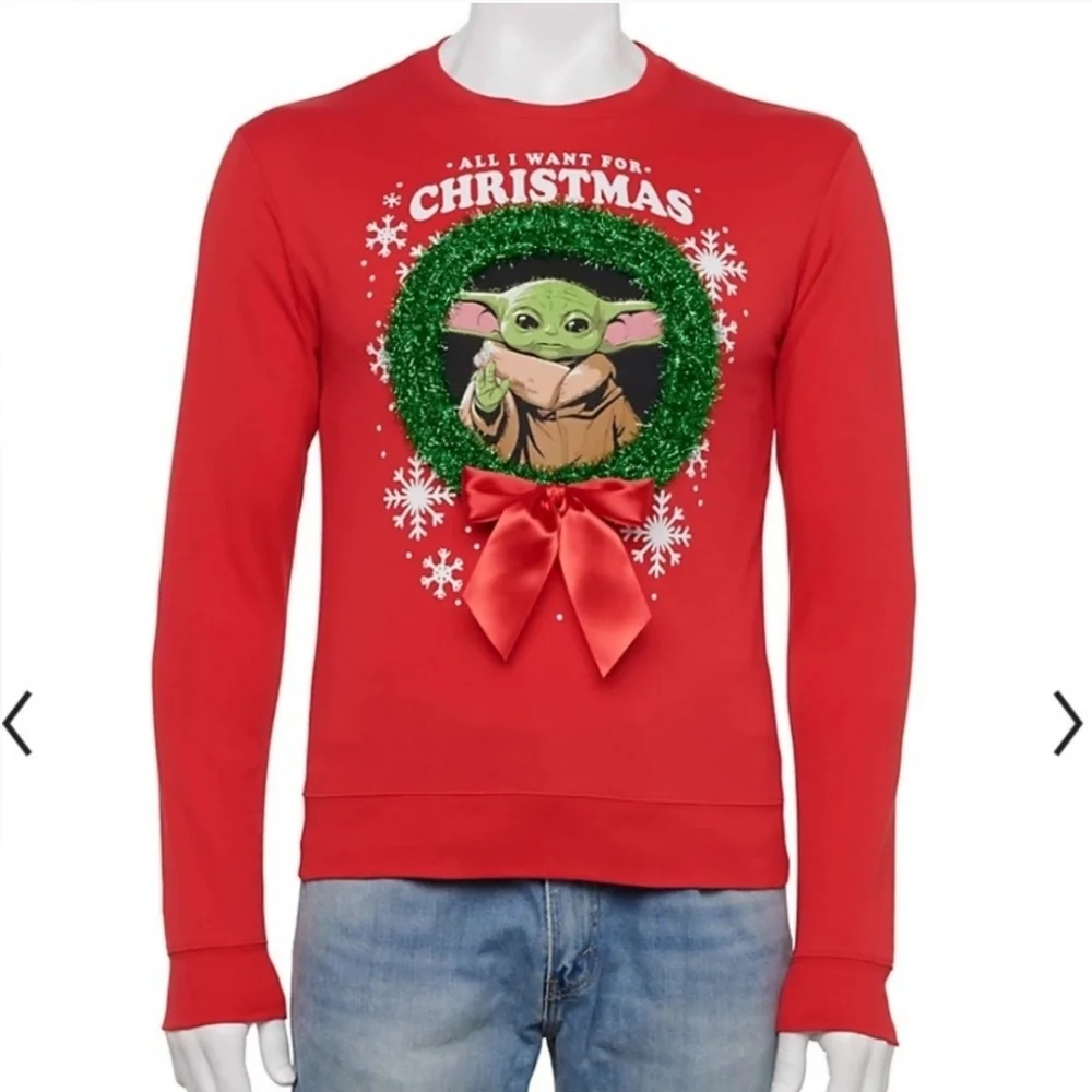 Disney Star Wars Yoda Ugly Christmas Sweater size L